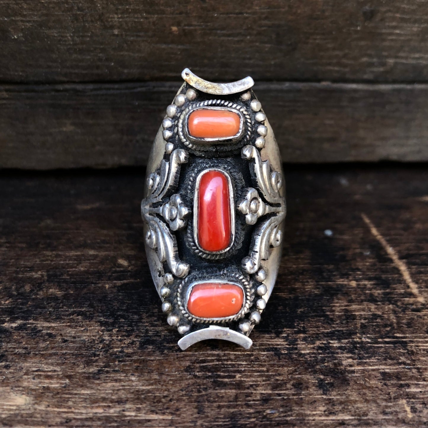 Tibetan coral ring