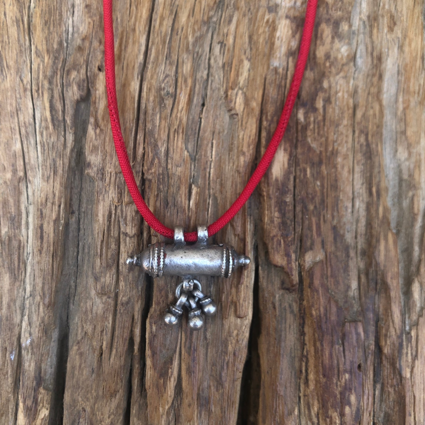 Rajasthani Silver Taviz Amulet Short Necklace