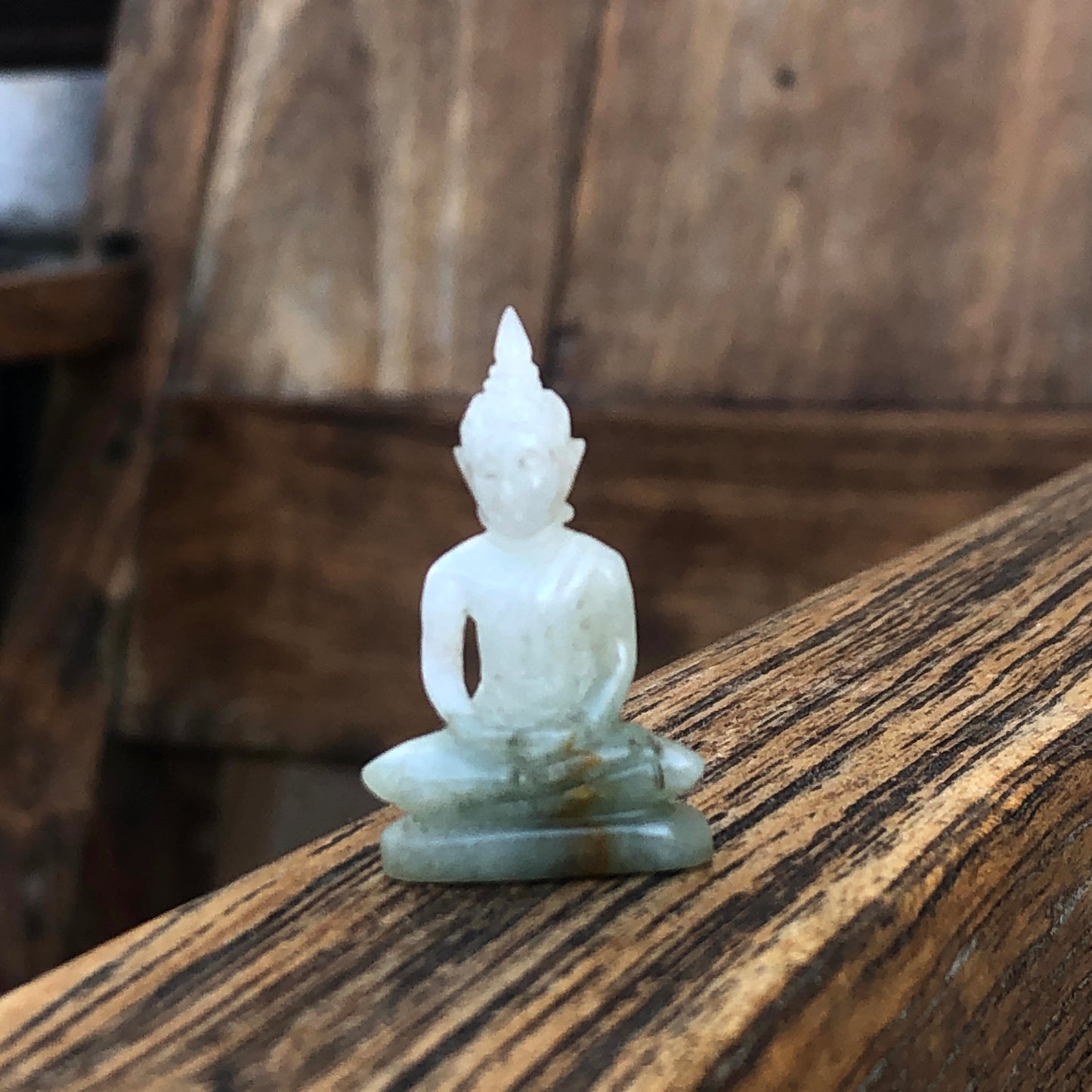 Green Jade Seated Buddha Figurine
