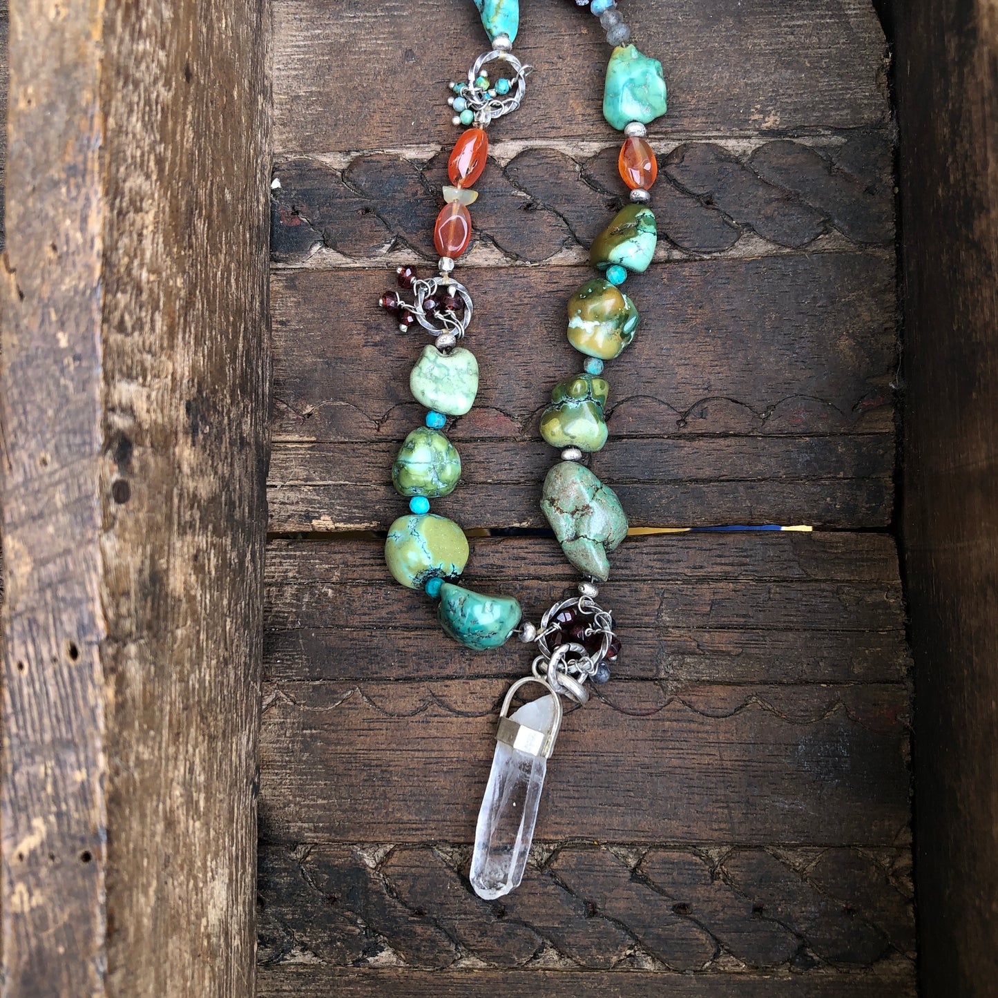 Himalayan Quartz Turquoise Rock Necklace