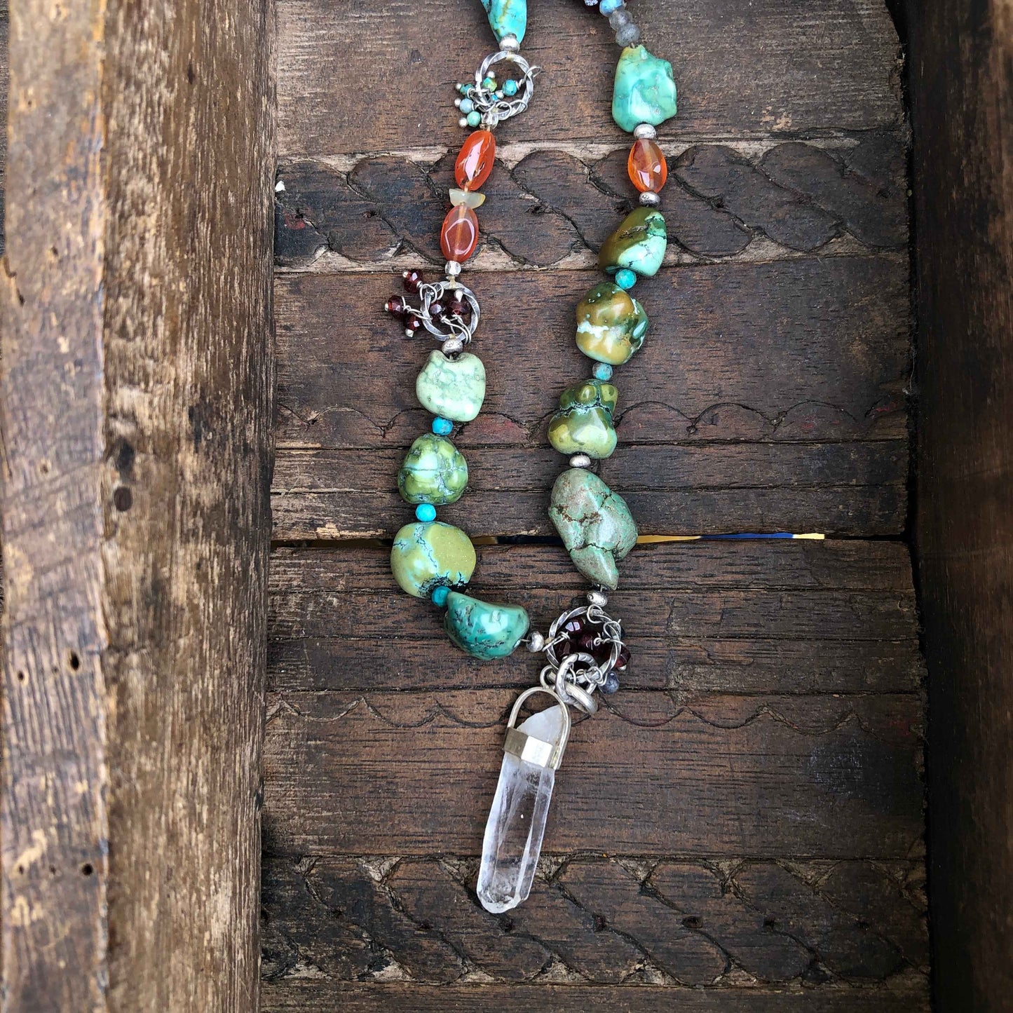 Himalayan Quartz Turquoise Rock Necklace