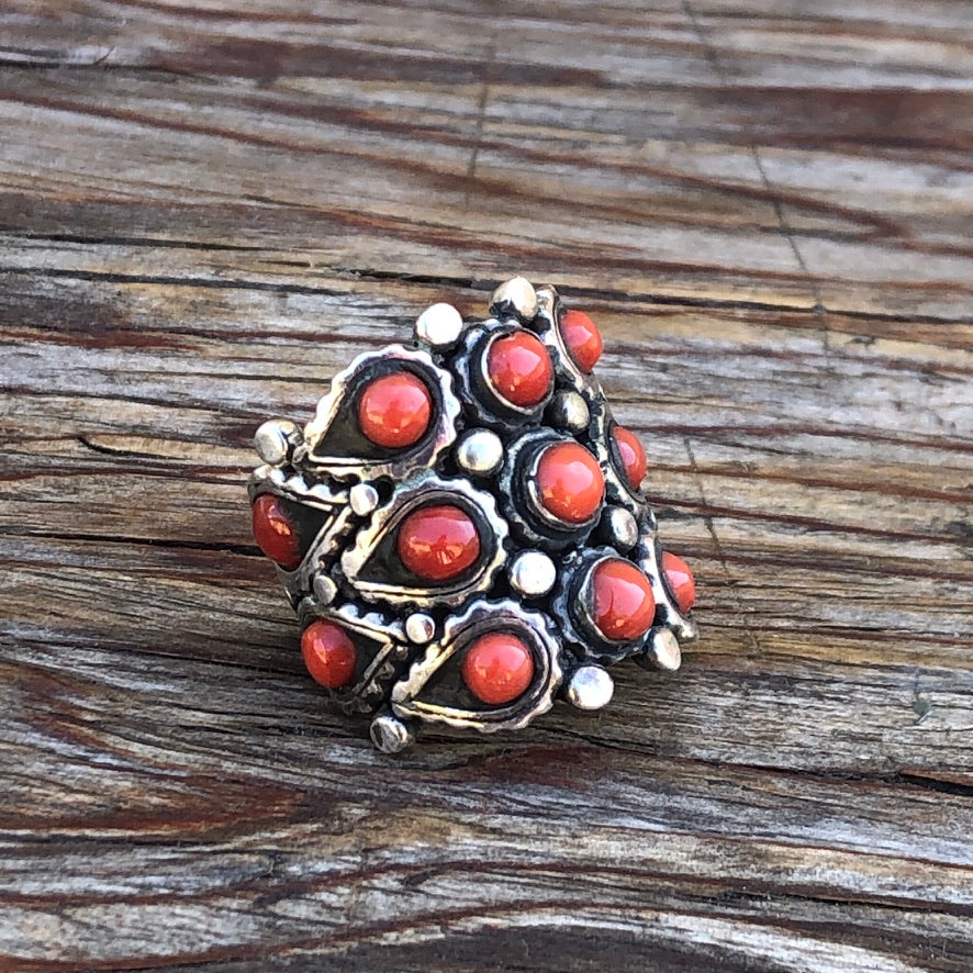 Multi Stone Solid Silver Ring