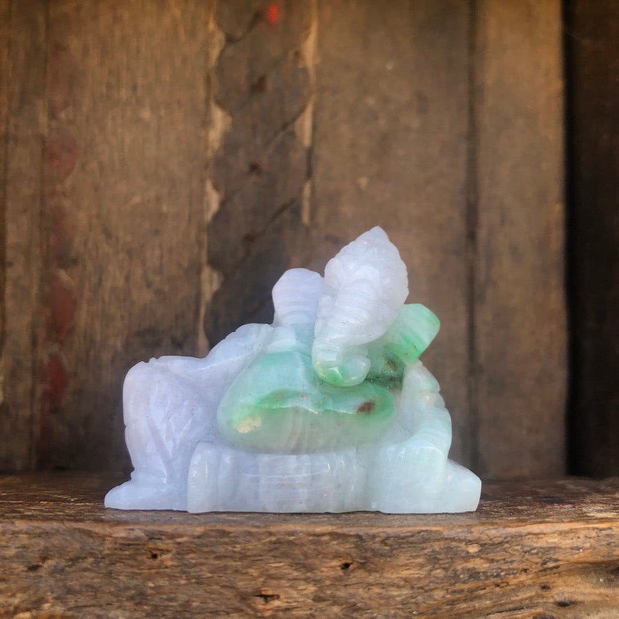 Green Jade Ganesha Figurine