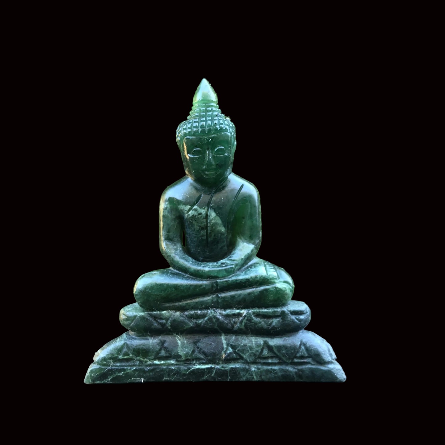 Green Jade Seated Buddha Figurine