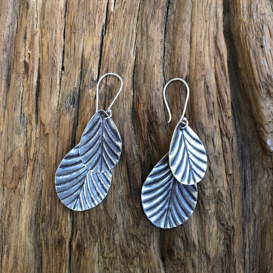 Silver Leaf Dangle Earrings