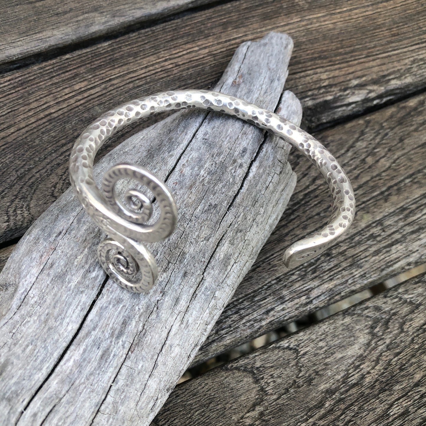 Hammered Hilltribe Silver Cuff Bracelet