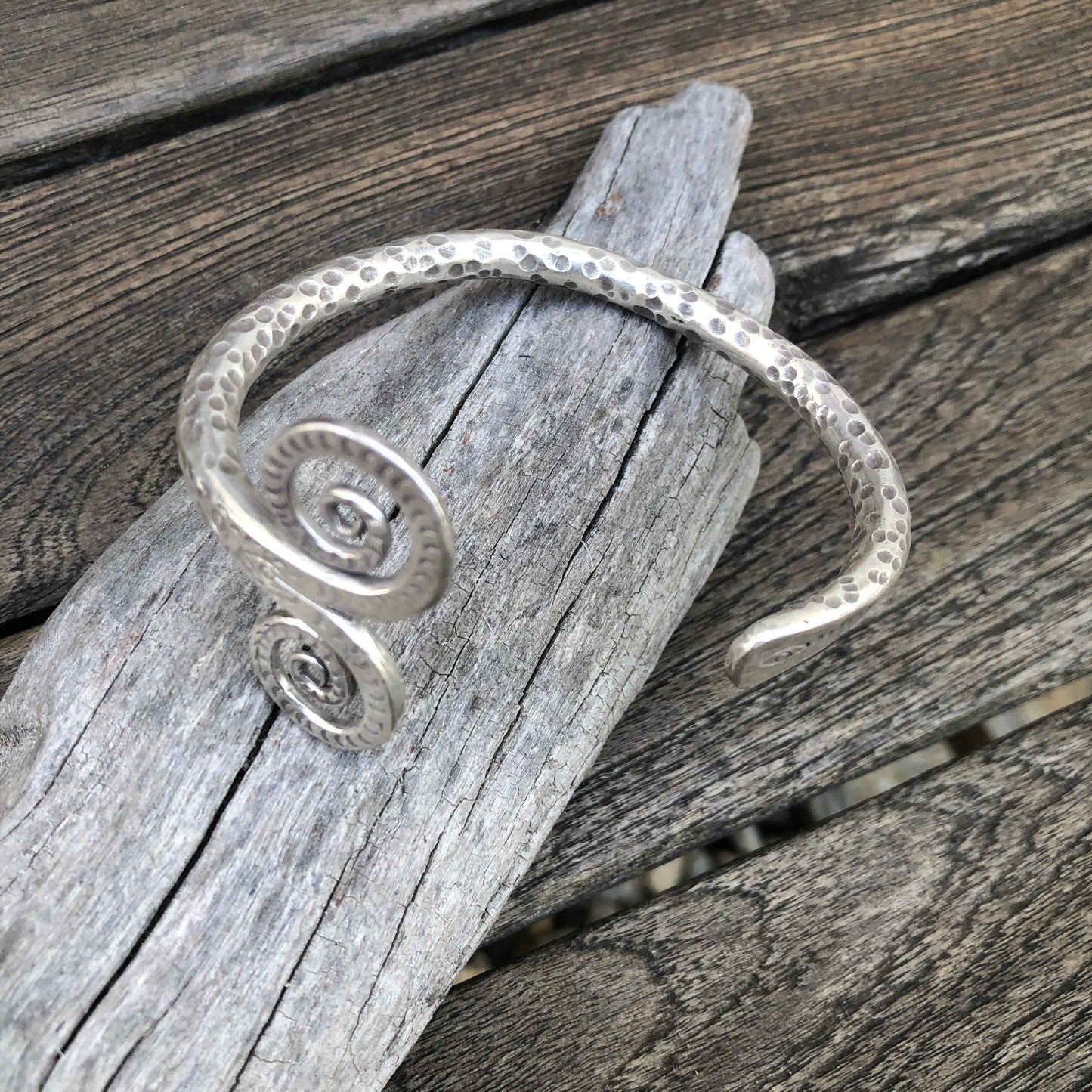 Hammered Hilltribe Silver Cuff Bracelet