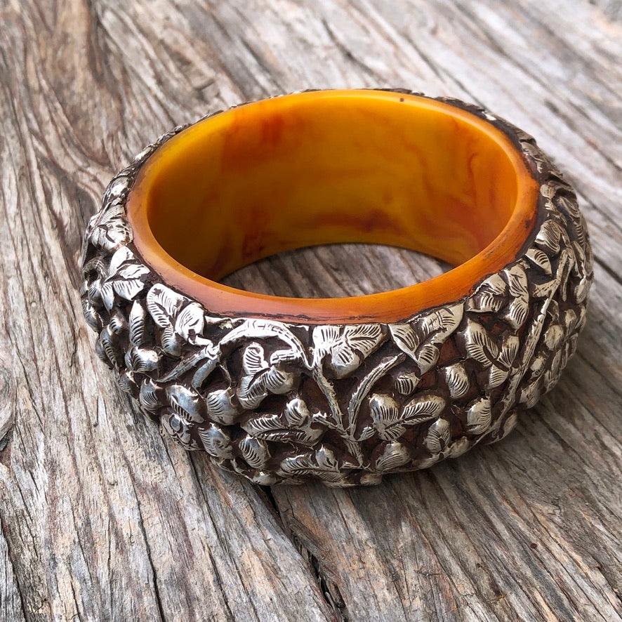 Large Tibetan Floral Bracelet