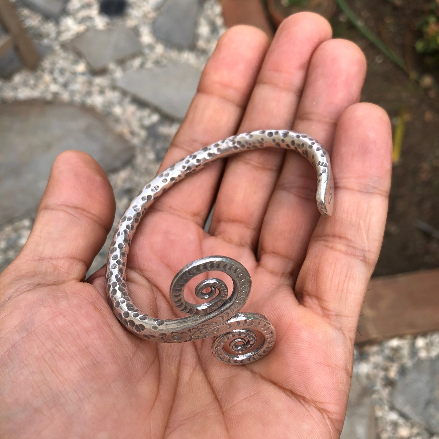 Hammered Hilltribe Silver Cuff Bracelet