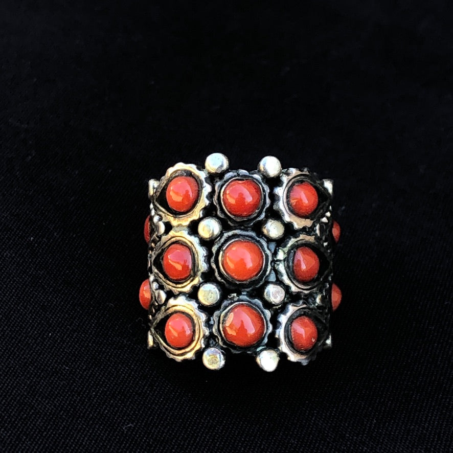 Multi Stone Solid Silver Ring