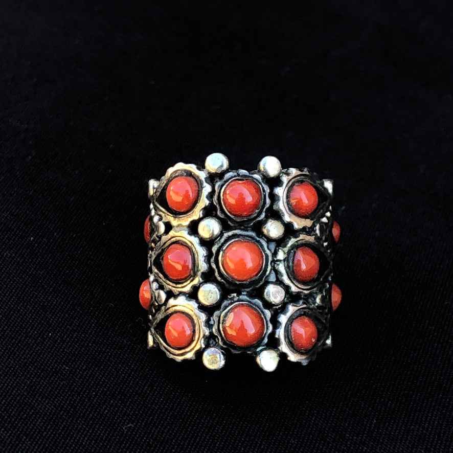 Multi Stone Solid Silver Ring