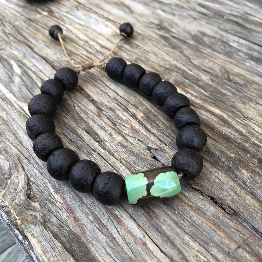 Bodhi Seed Turquoise Wrist Mala