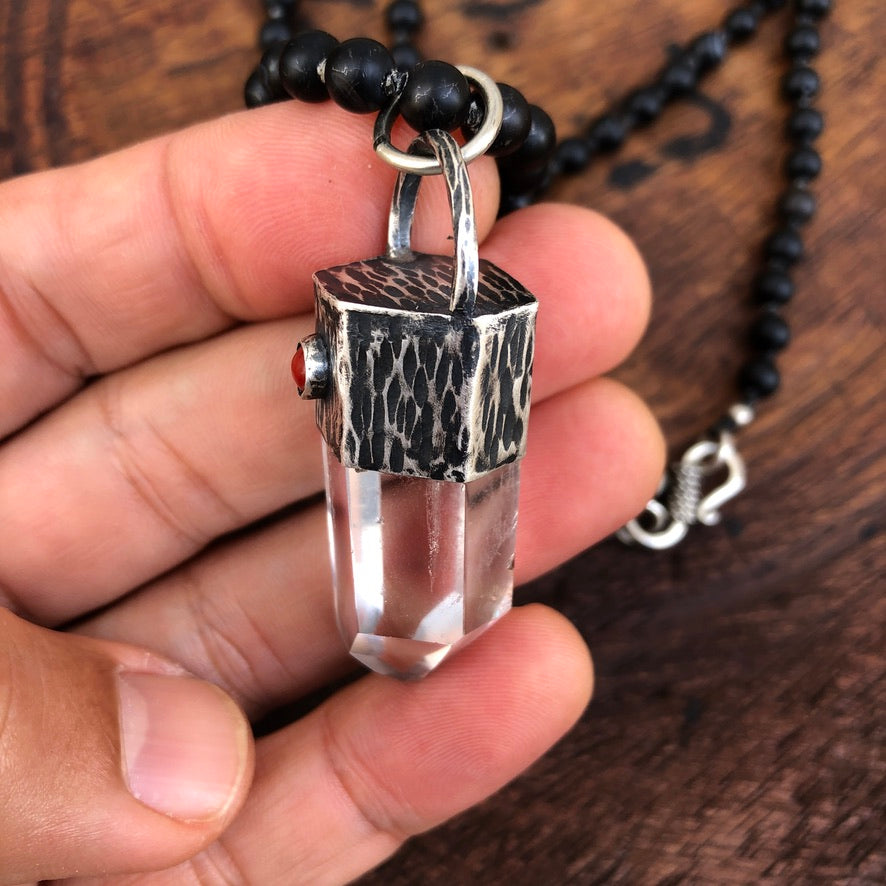 Natural Clear Crystal Quartz Necklace