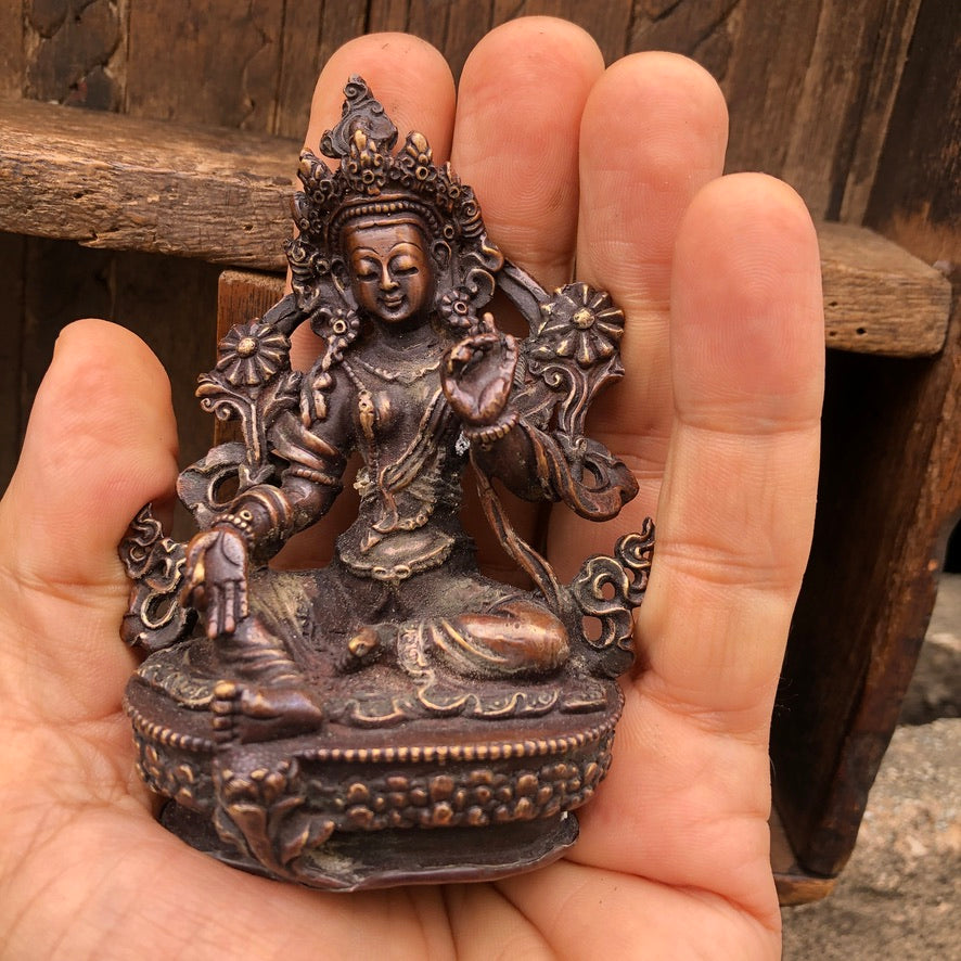Green Tara In Copper