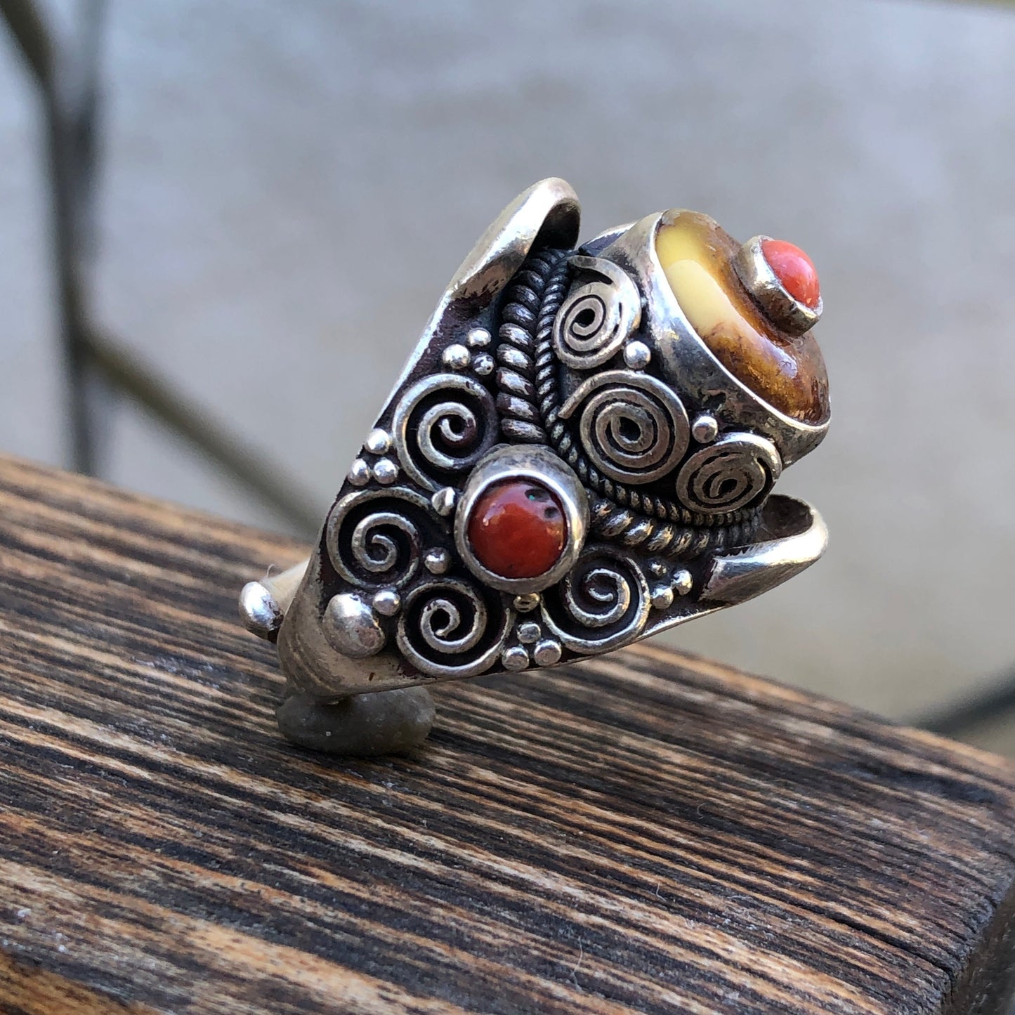 Tibetan amber ring