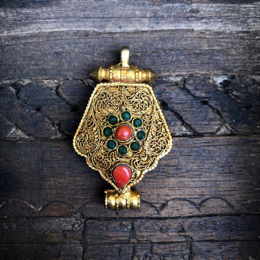 Gold Plated Copper Ghau Prayer Box