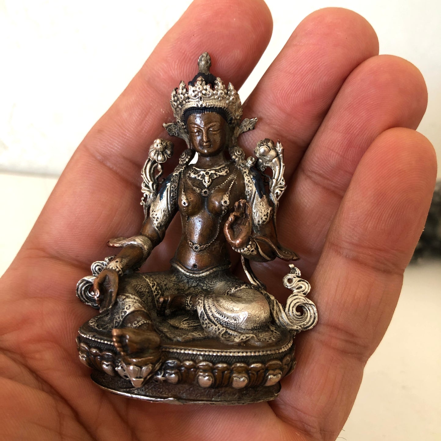 Green Tara In Copper