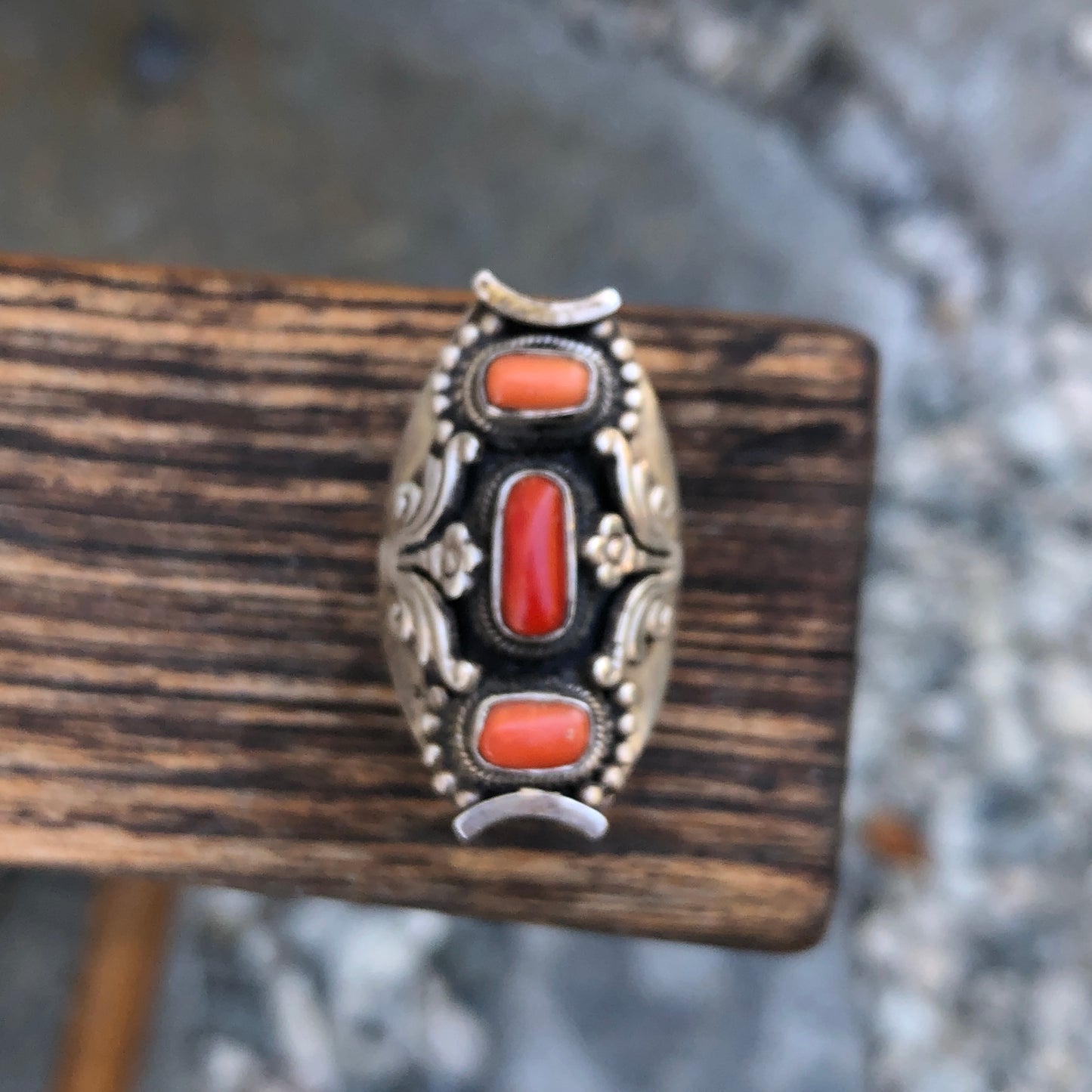 Coral Saddle Ring