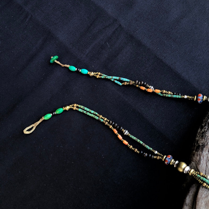 Raw Turquoise Coral Pendant Necklace