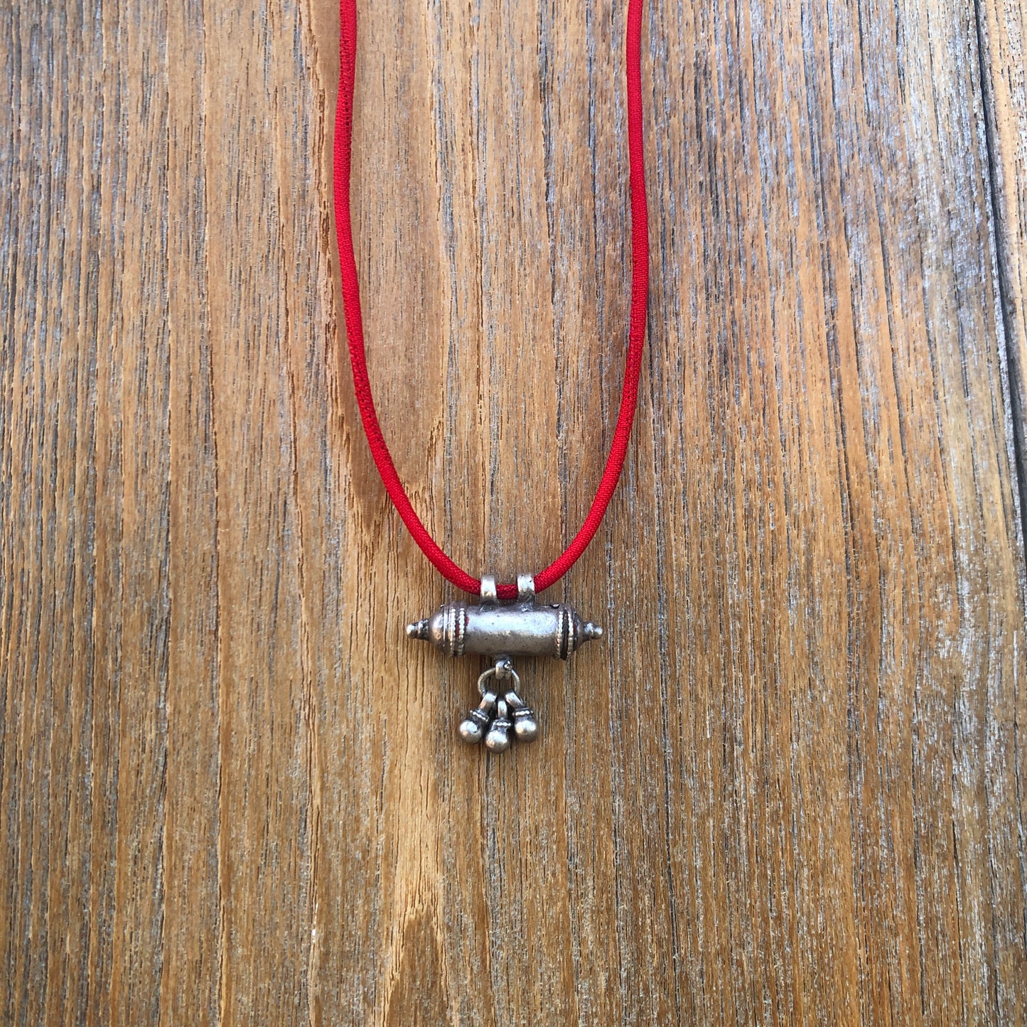 Rajasthani Silver Taviz Amulet Short Necklace