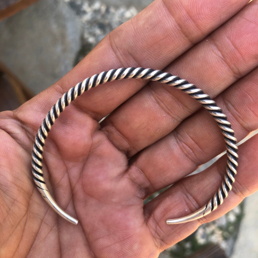 Twisted Wire Hill Tribe Silver Cuff Bracelet