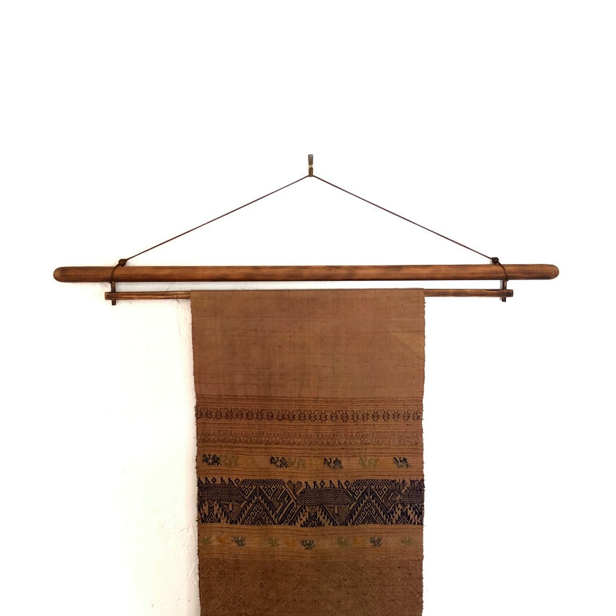 Burned Wood Finish Textile Hanger