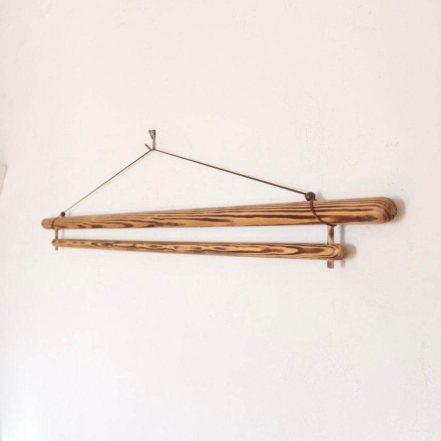 Burned Wood Finish Textile Hanger
