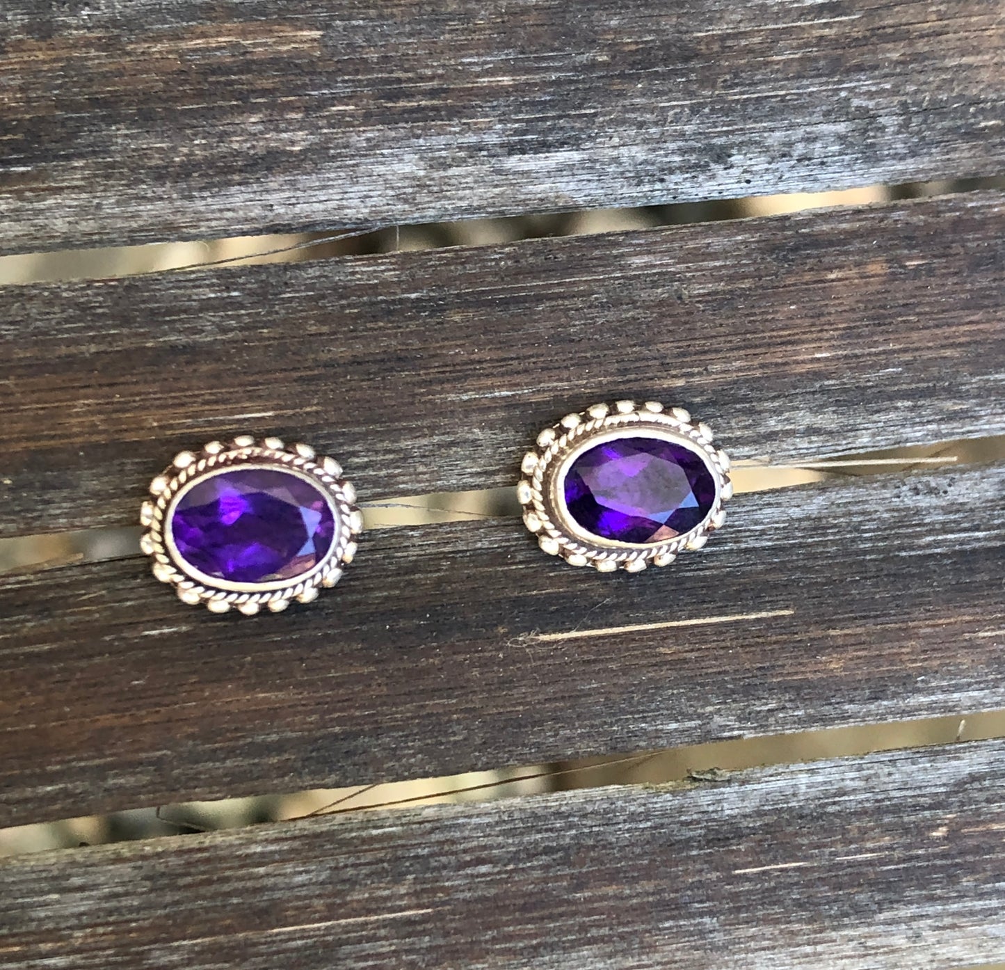 Amethyst Stud Earrings