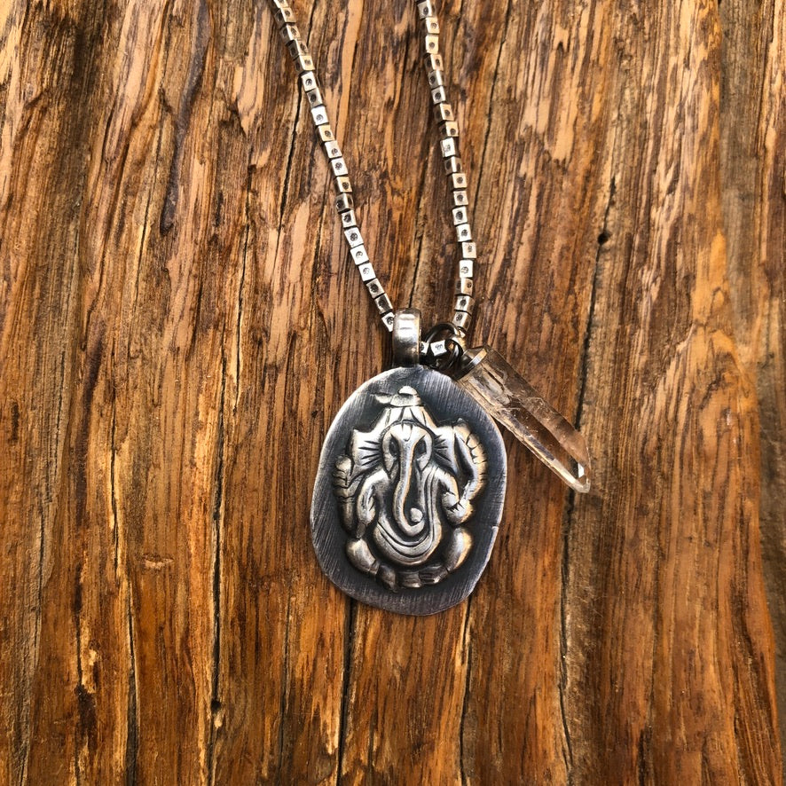 Ganesha Pendant On Hilltribe Silver Chain