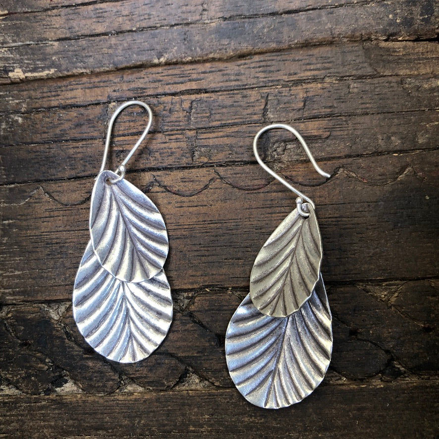 Silver Leaf Dangle Earrings