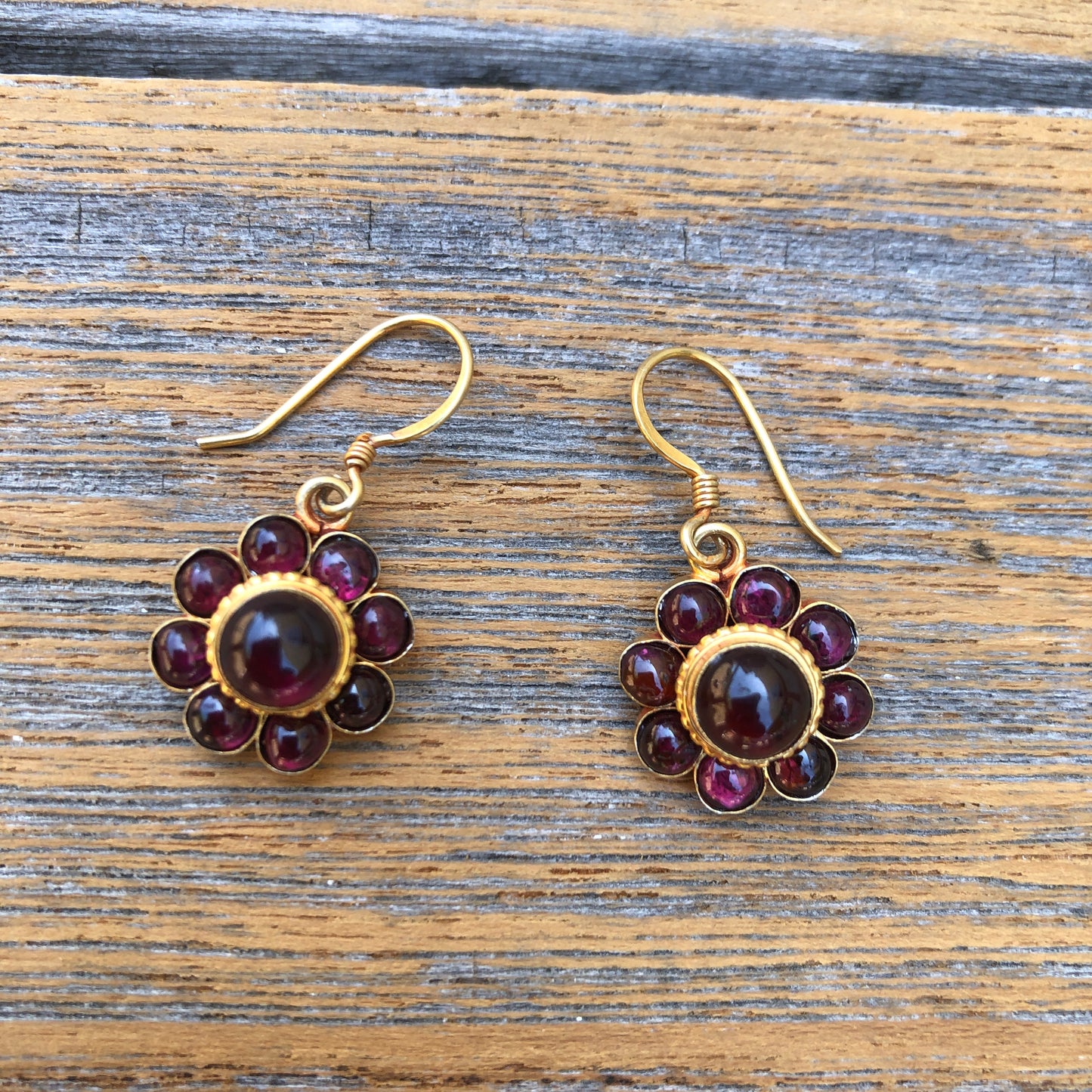 Dangle Garnet Earrings