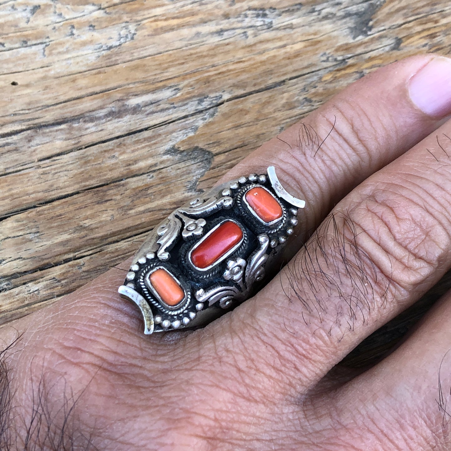 Coral Saddle Ring