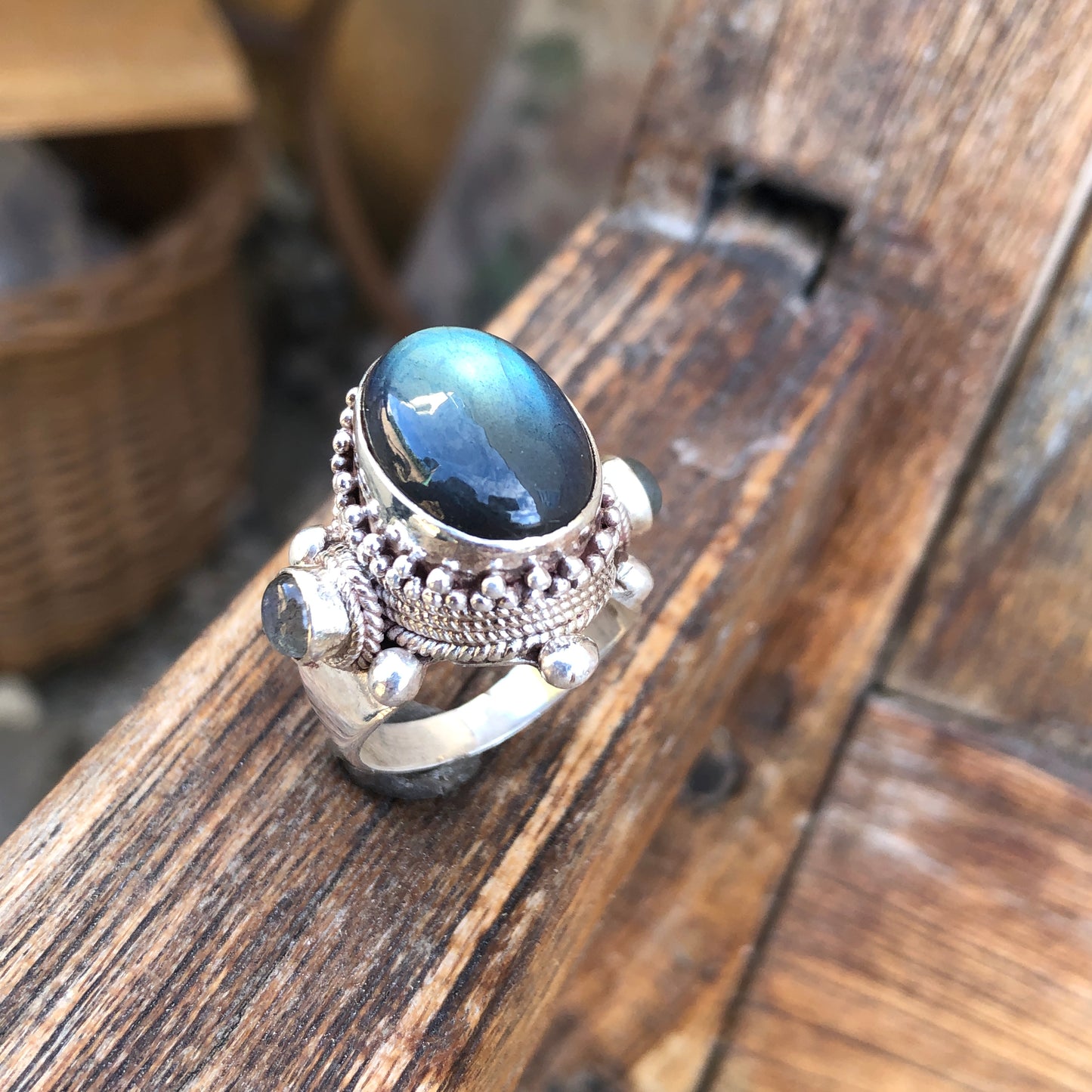 Labradorite Saddle Ring