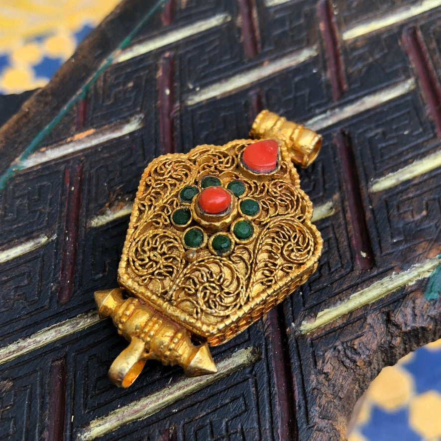 Gold Plated Copper Ghau Prayer Box