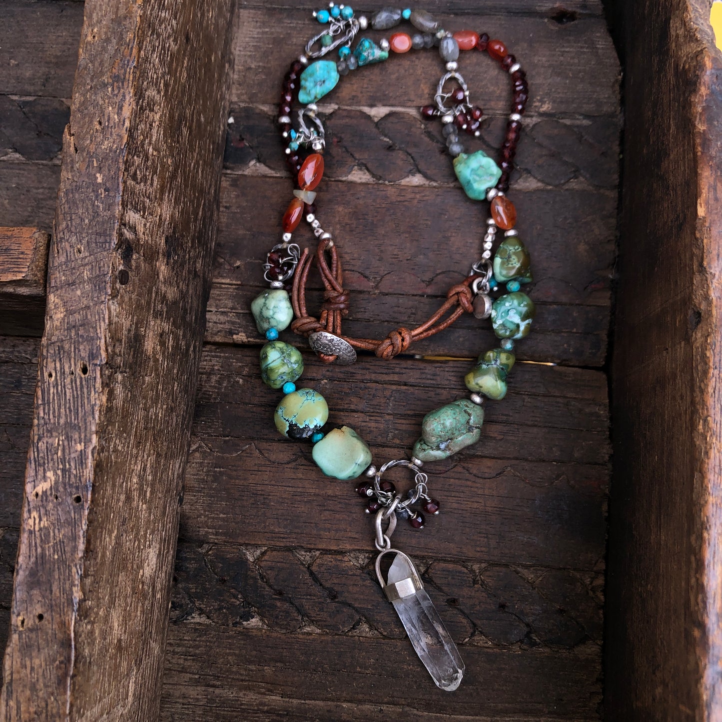 Himalayan Quartz Turquoise Rock Necklace