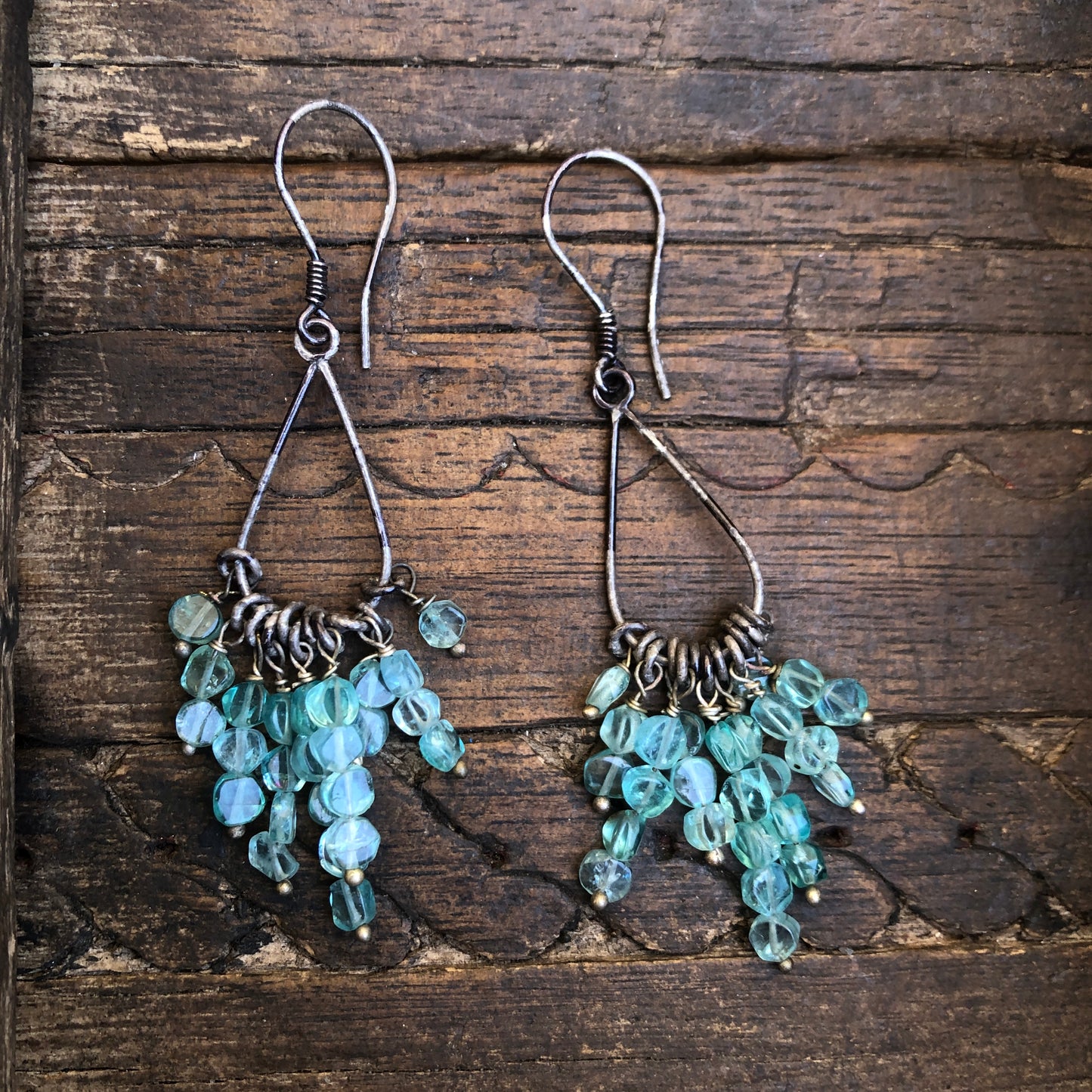 Blue Apatite Dangle Earrings