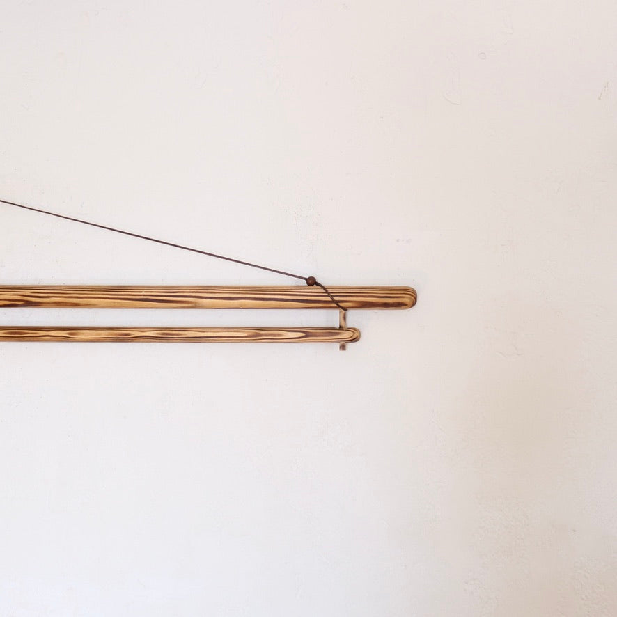 Burned Wood Finish Textile Hanger