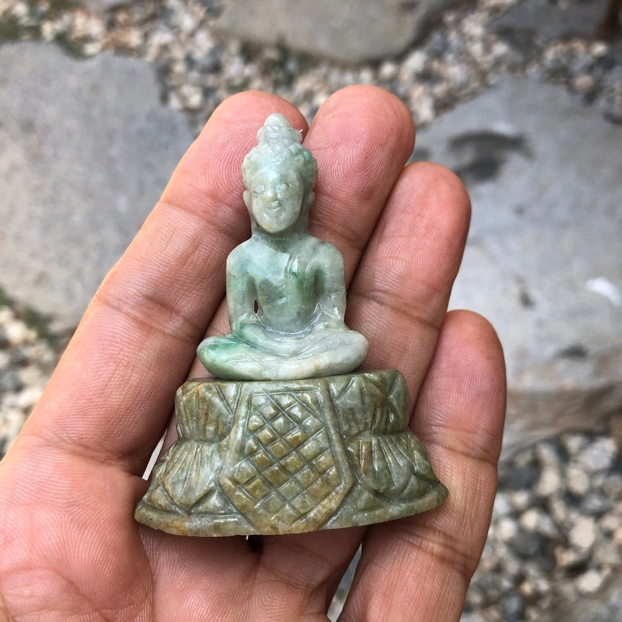 Green Jade Buddha Figurine