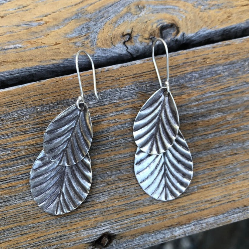 Silver Leaf Dangle Earrings