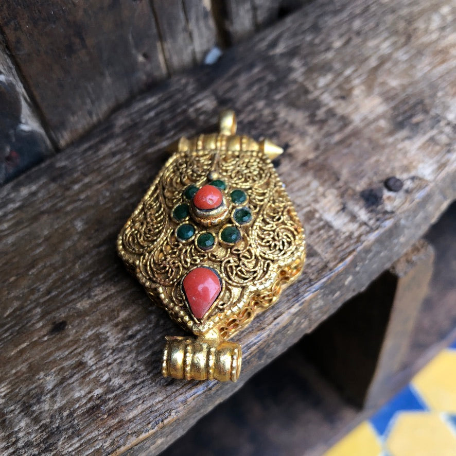 Gold Plated Copper Ghau Prayer Box