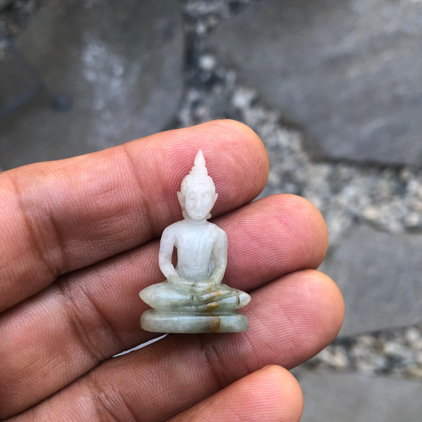 Green Jade Seated Buddha Figurine