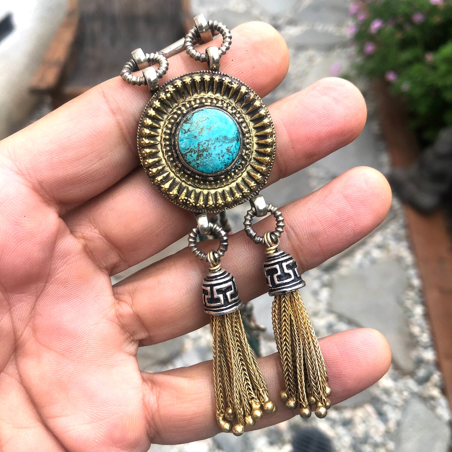 Turquoise Medallion Necklace
