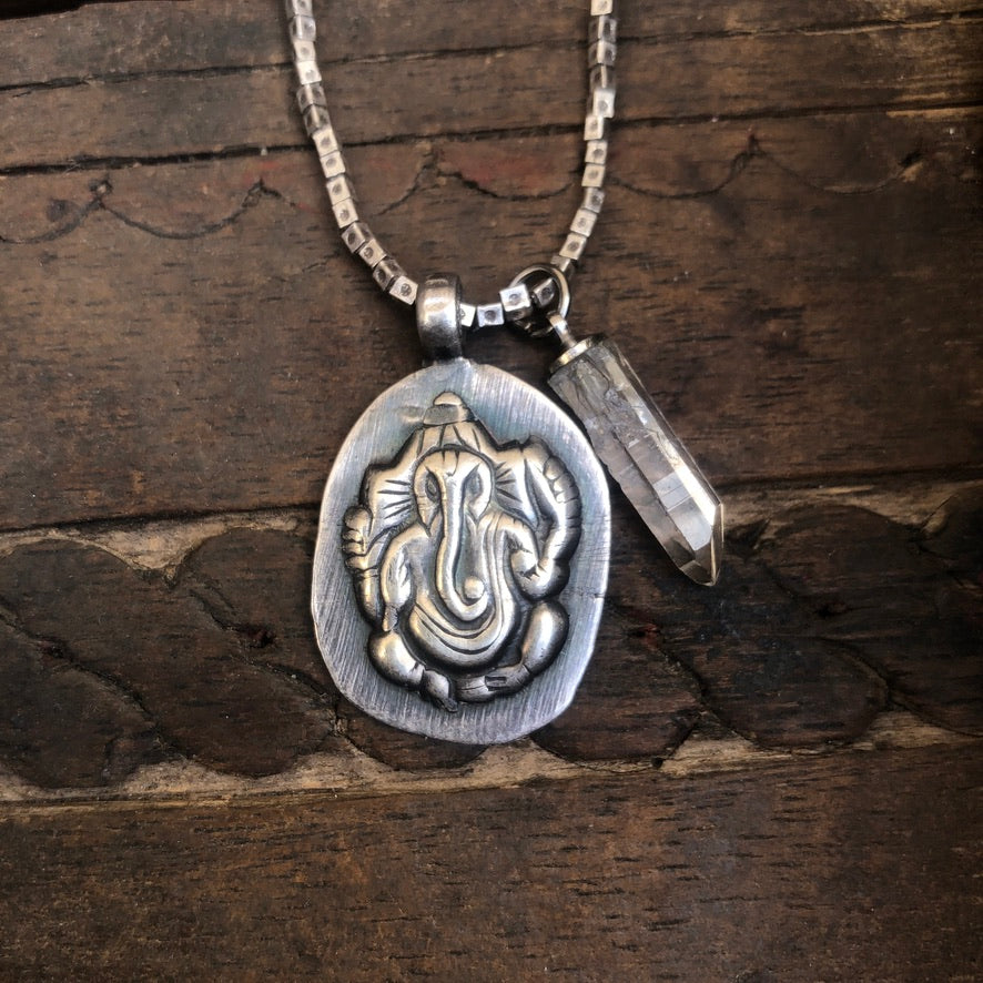 Ganesha Pendant On Hilltribe Silver Chain