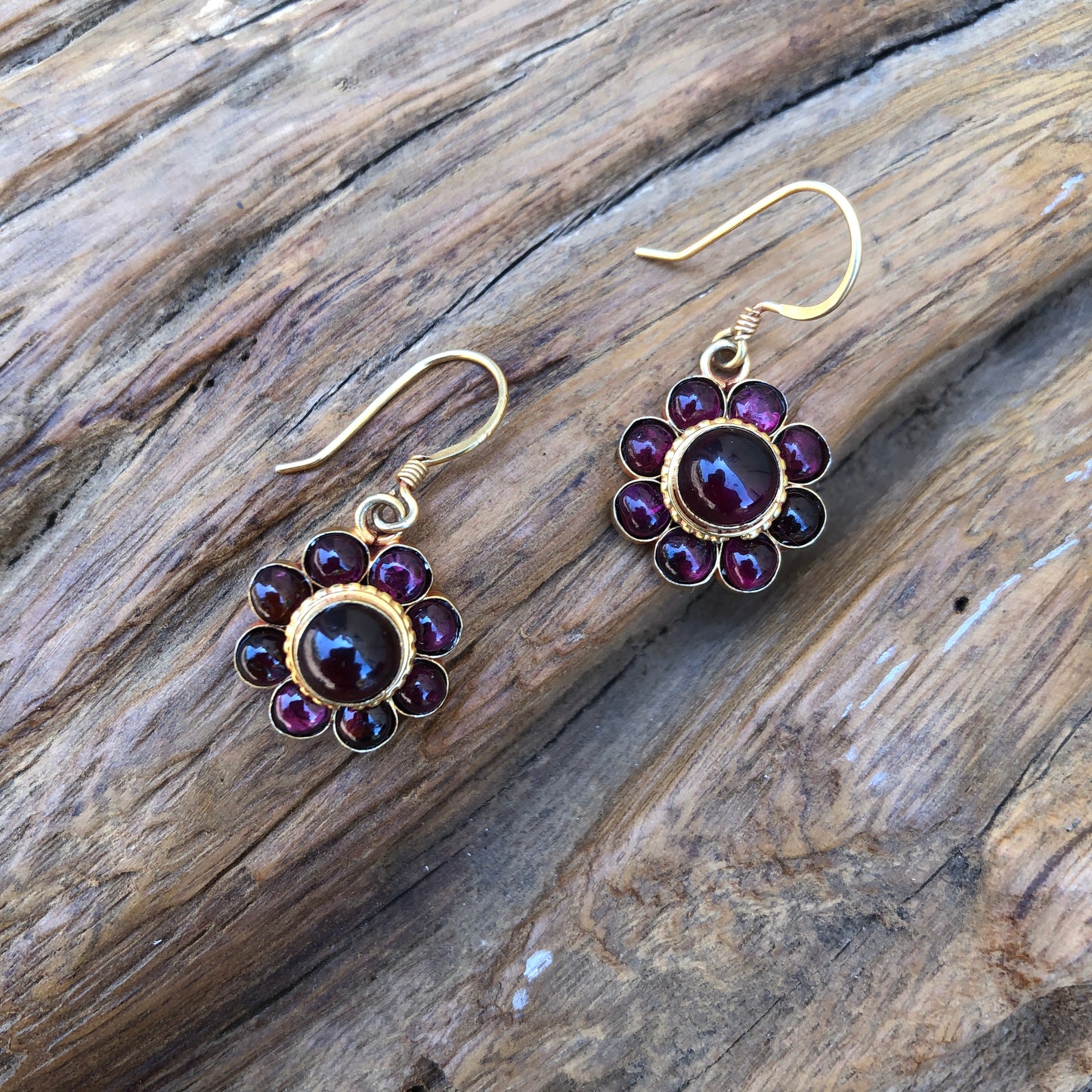 Dangle Garnet Earrings