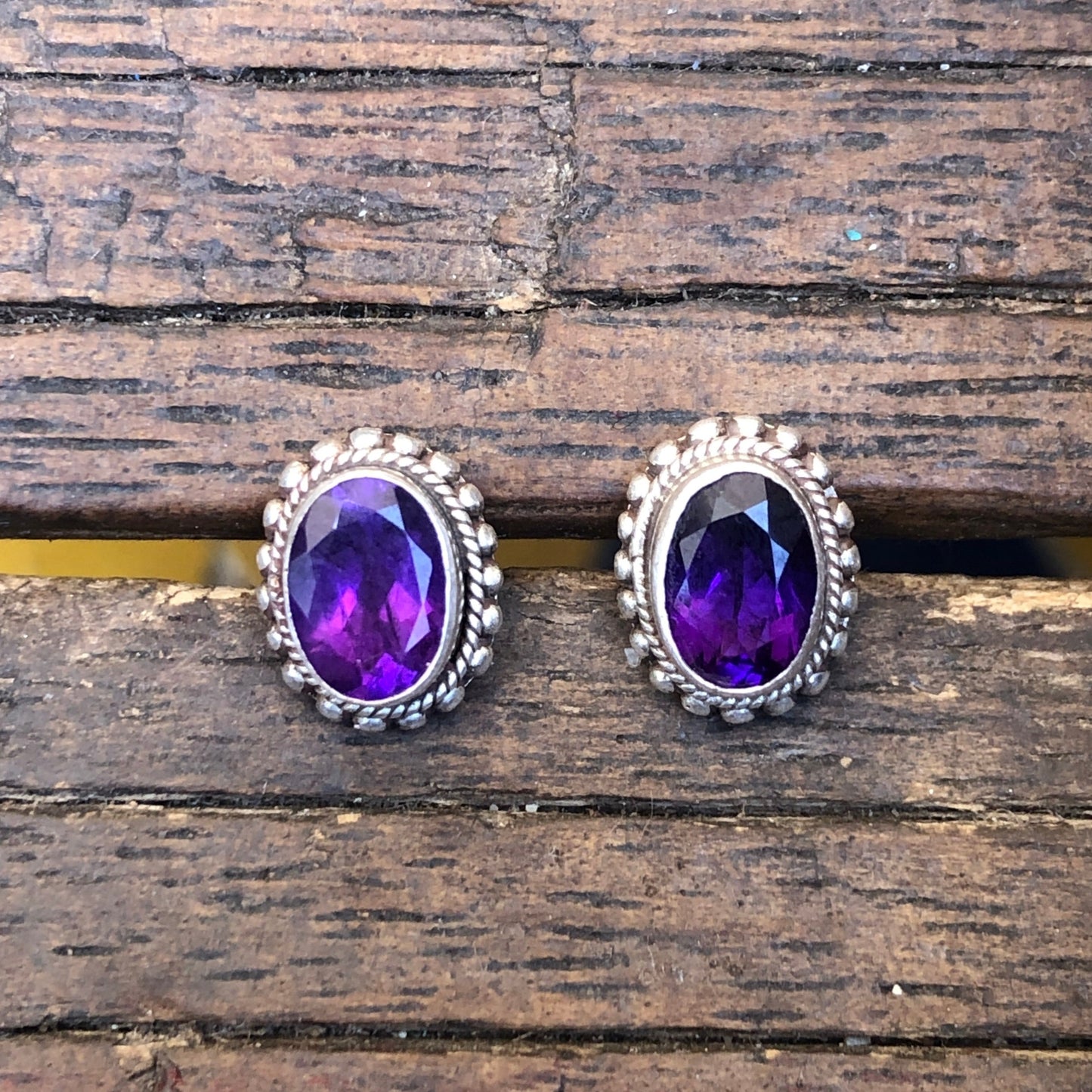 Amethyst Stud Earrings