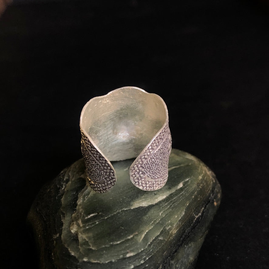 Stamped Hilltribe Silver Ring