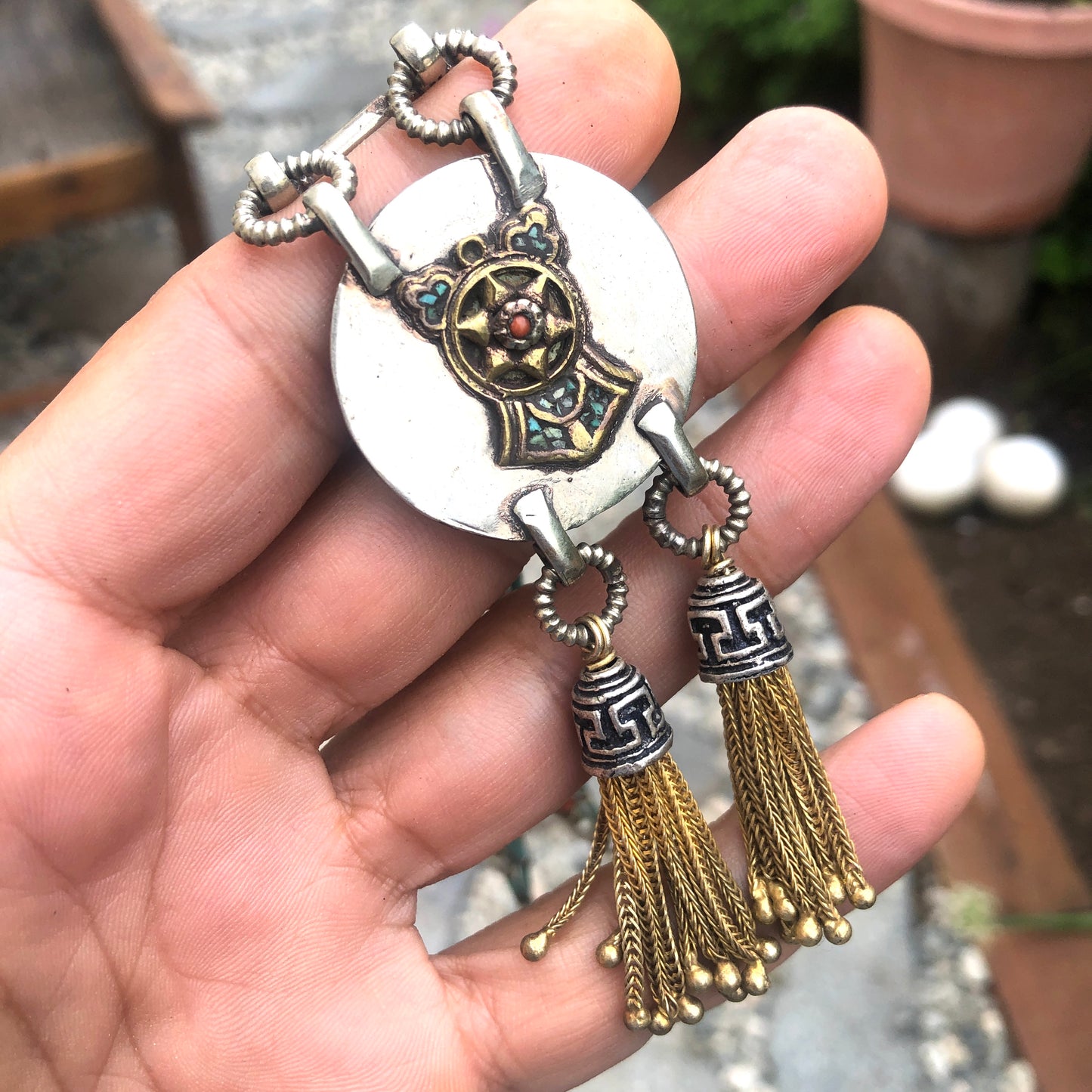 Turquoise Medallion Necklace