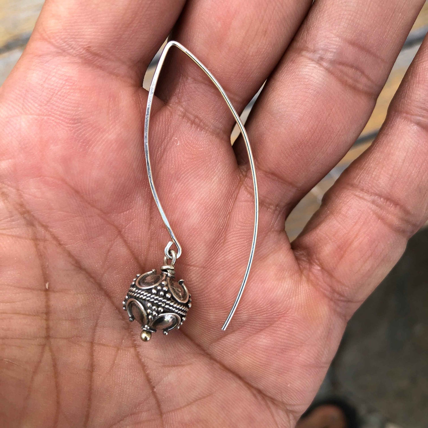 Vintage Bali Bead Drop Earrings