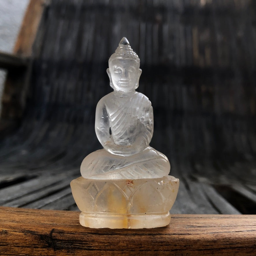 Carved Quartz Buddha Figurine