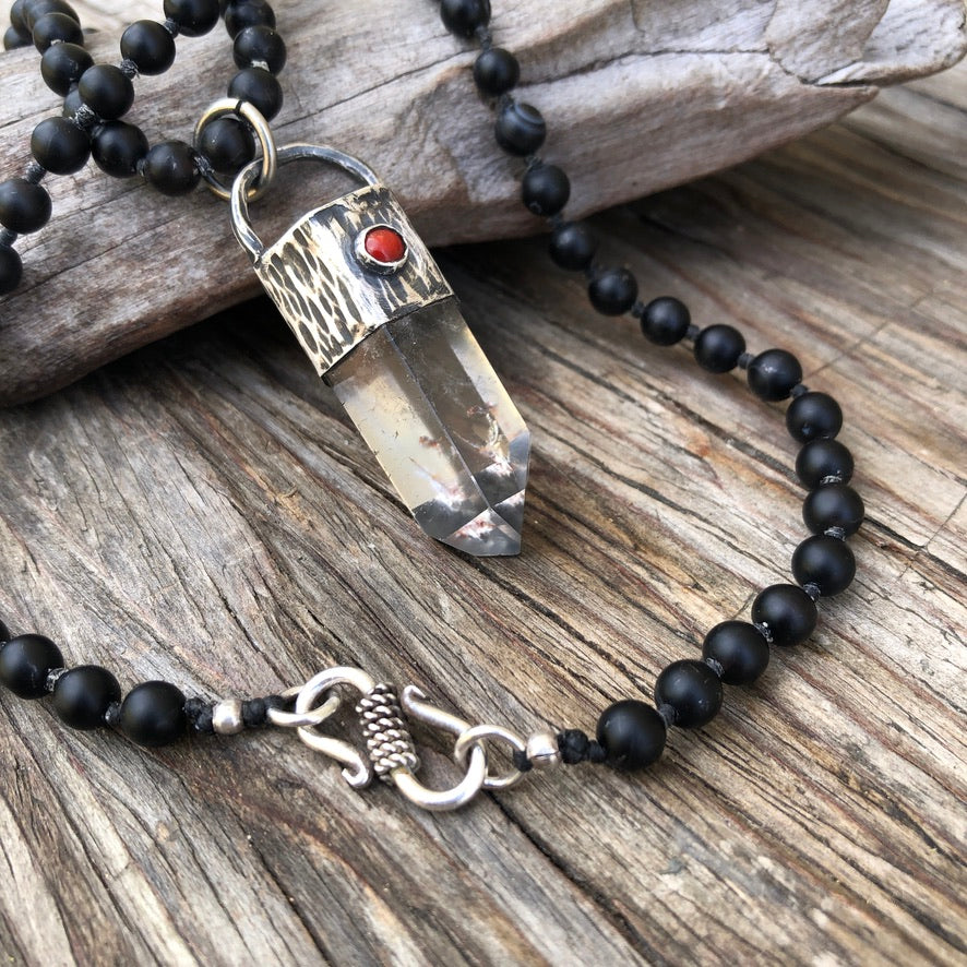 Natural Clear Crystal Quartz Necklace
